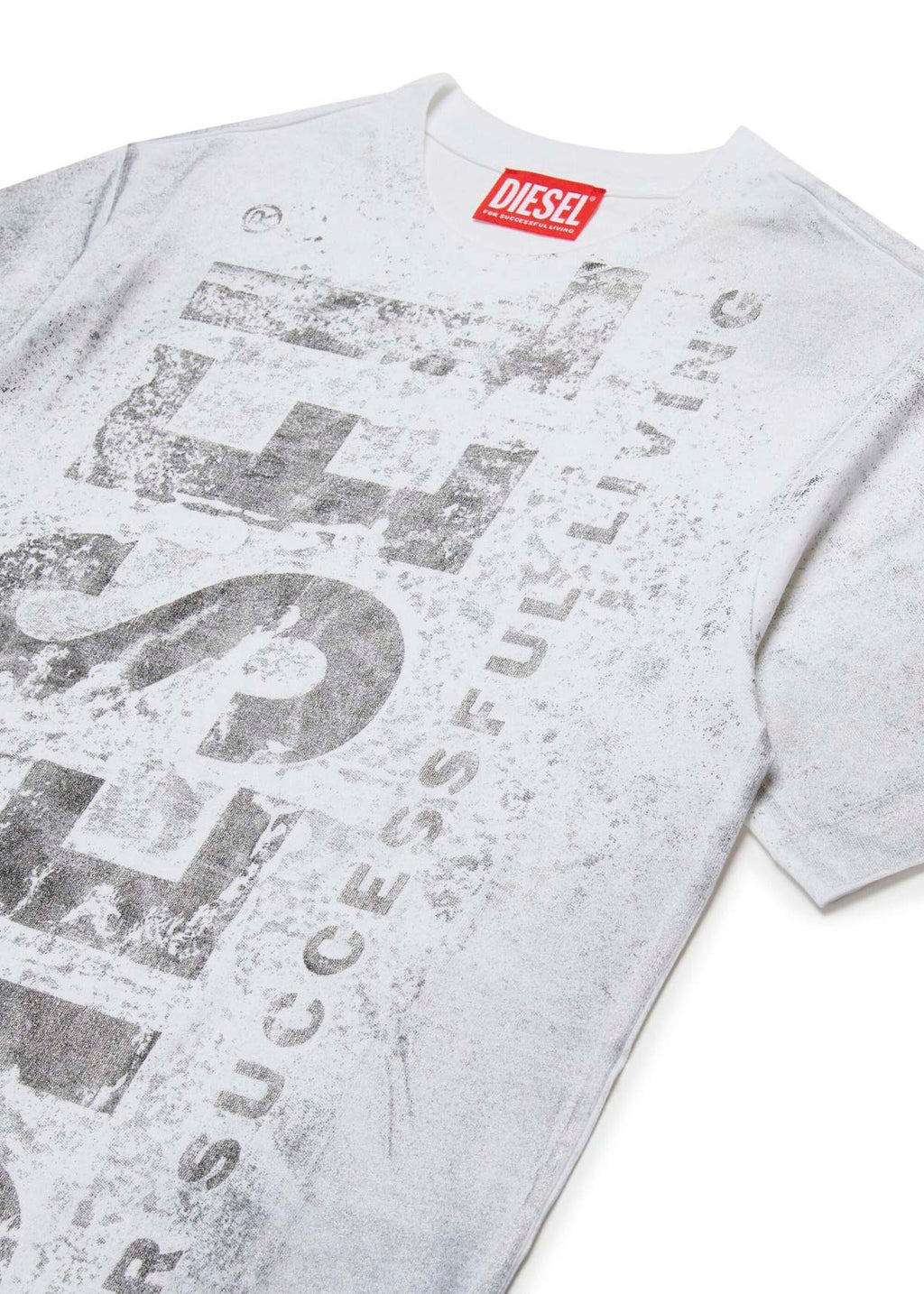 Diesel Kids T-Shirt Bianca Old Effect per Bambini (dettaglio)