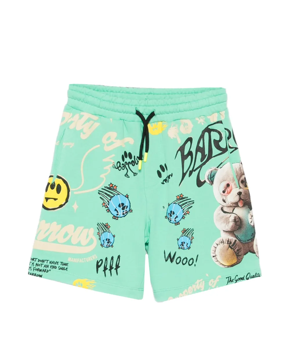 Barrow Kids Short Verde con Stampa All-Over per Bambine