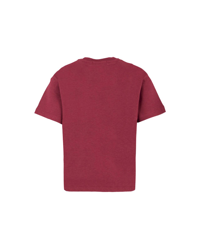 MSGM Kids T-shirt Borgogna con Logo per Bambini