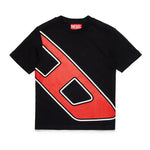 Diesel Kids T-shirt Nero con Logo Macro D per Bambini