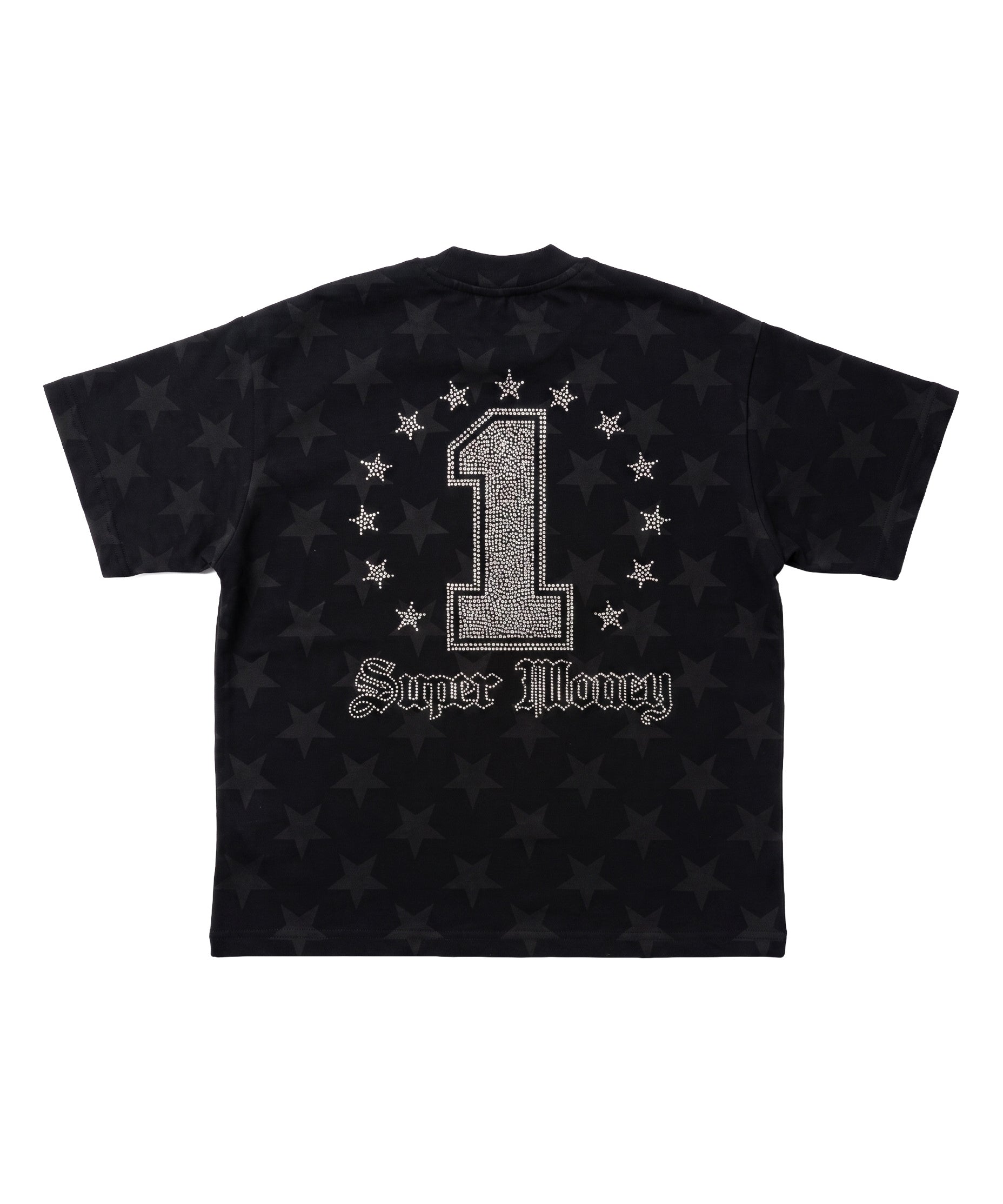 ArtSuperMoney Kids T-Shirt Nero Stampa Grillz con Strass per Bambini