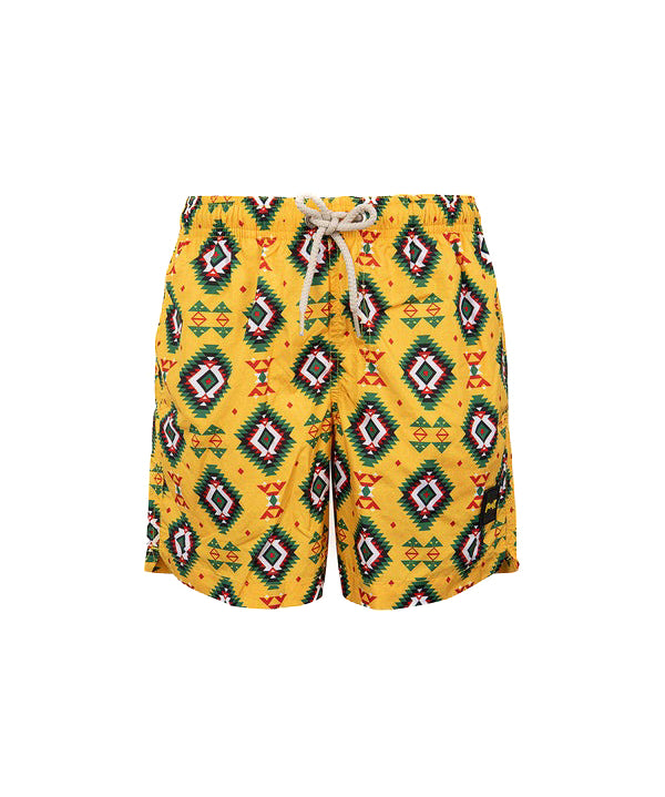 Effek Costume Boxer Fantasia Astratta Gialla per Bambini