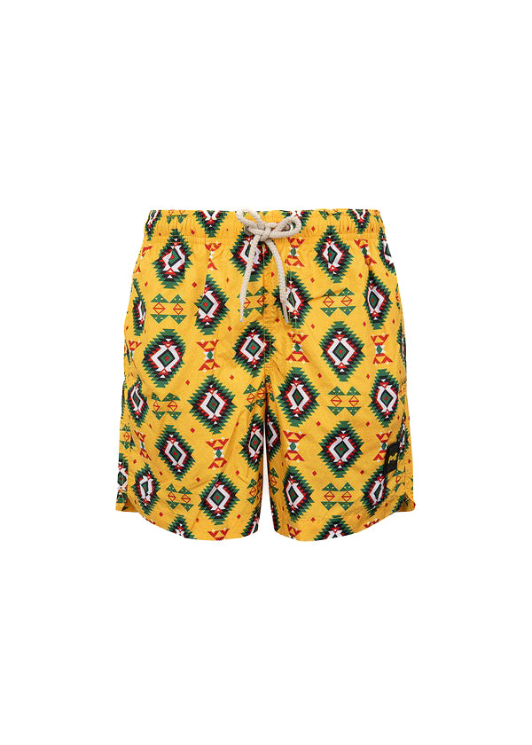 Effek Costume Boxer Fantasia Astratta Gialla per Bambini