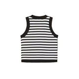 Twinset Kids Canotta a Strisce Bianco e Nero per Bambina