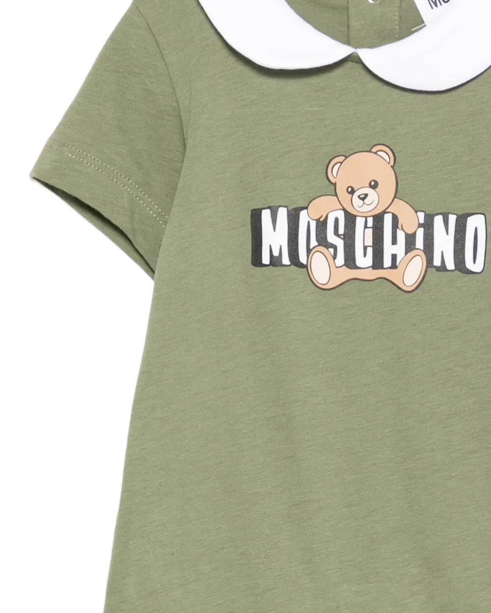 Moschino Kids Pagliaccetto Verde con Logo Teddy Bear per Neonati