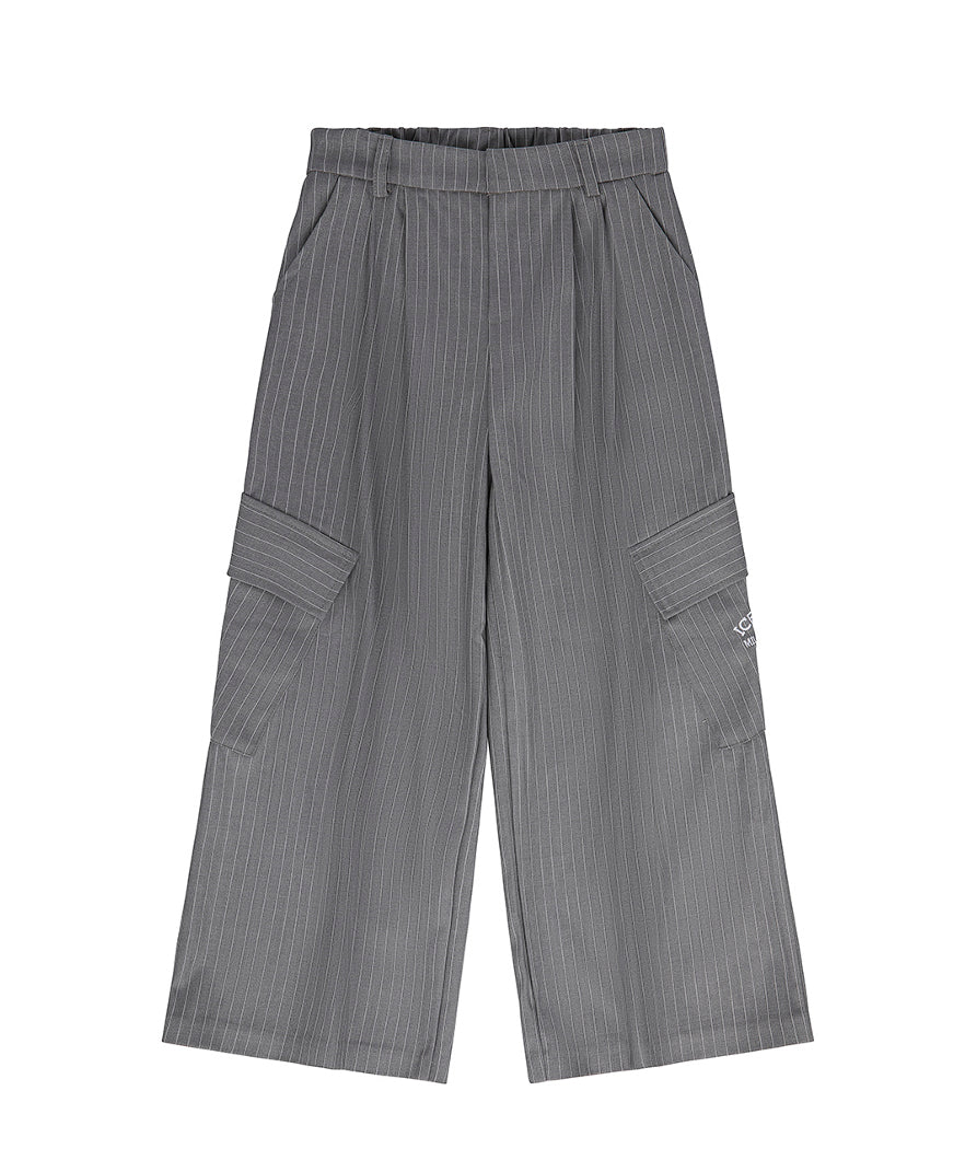 Iceberg Kids Pantaloni Gessati Grigi per Bambine