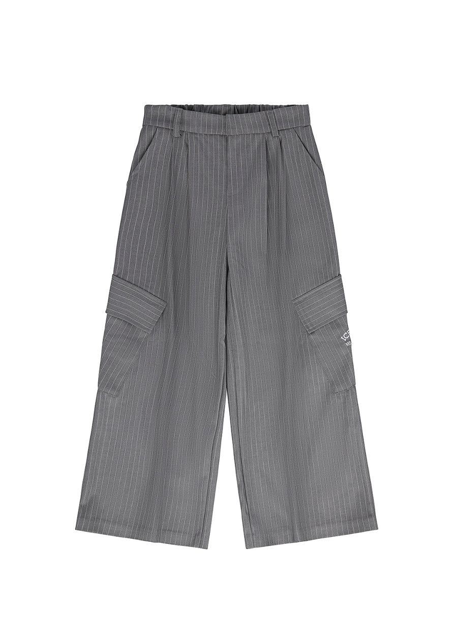 Iceberg Kids Pantaloni Gessati Grigi per Bambine