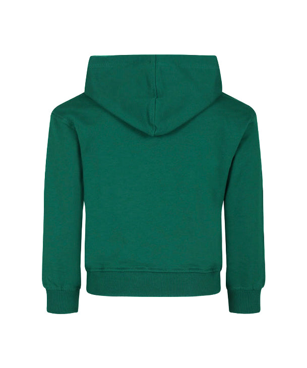 Moschino Kids Felpa Verde con Cappuccio con Logo Teddy Bear per Bambini (retro)