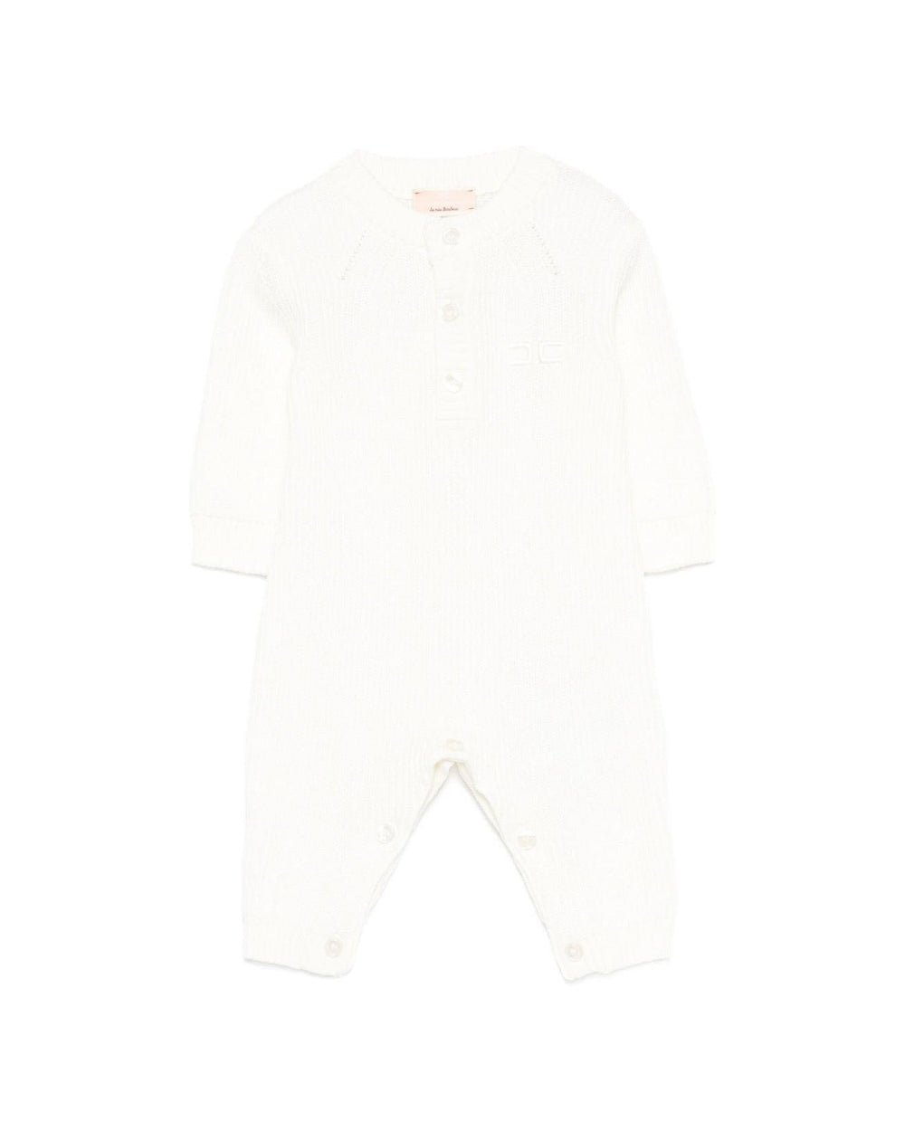 Elisabetta Franchi La Mia Bambina Tutina Panna con Logo per Neonate