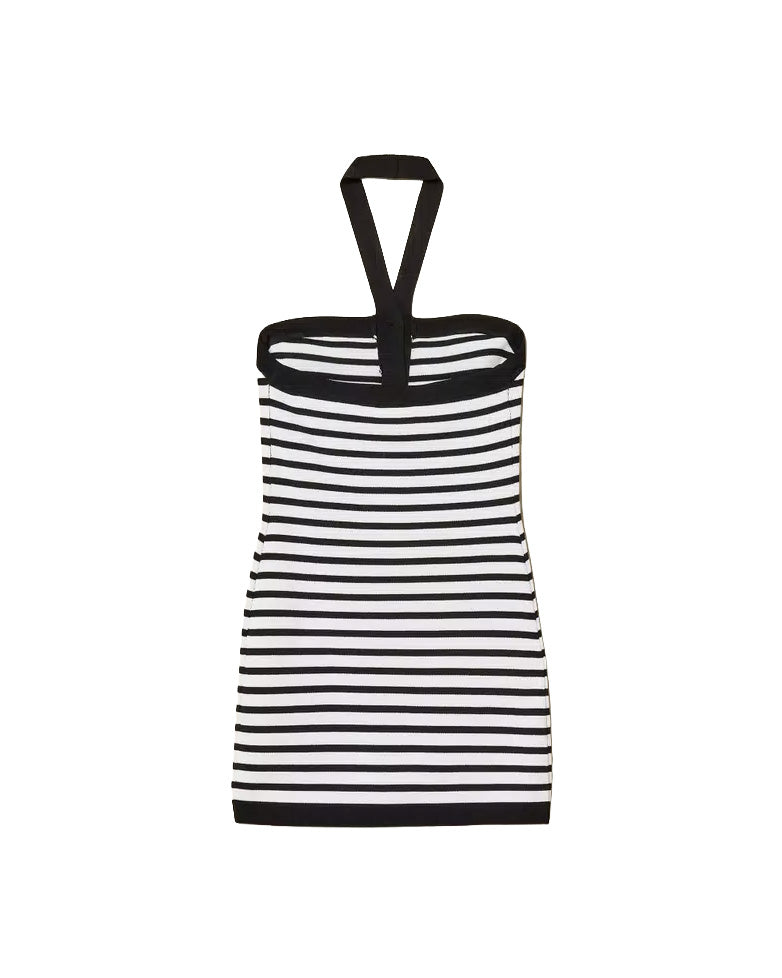 Twinset Kids Abito a Strisce Bianco e Nero per Bambine