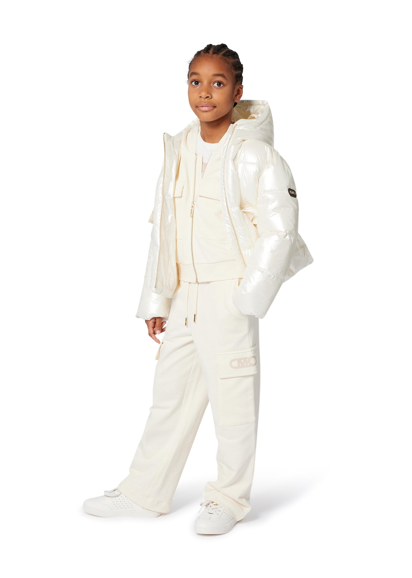 Michael Kors Kids Pantalone Crema per Bambine
