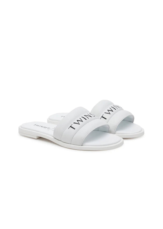 Twinset Kids Sandalo Bianco con Logo per Bambine