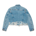 Diesel Kids Giubbino Di Jeans Crop con Abrasioni retro