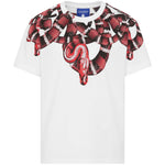 Marcelo Burlon County Of Milan Kids T-Shirt Bianca con Grafica Snake per Bambini