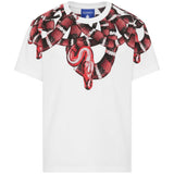 Marcelo Burlon County Of Milan Kids T-Shirt Bianca con Grafica Snake per Bambini
