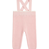 Elisabetta Franchi La Mia Bambina Completo Tutina Avorio+Salopette Rosa con Logo per Neonate