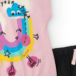 Tuc Tuc T-shirt Rosa con Short Nero per Neonate