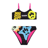 Barrow Kids Costume Bikini Nero con Stampa per Bambine