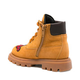 Dsquared2 Kids Stivale Senape e Moro con Patch Unisex