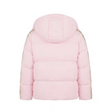 Palm Angels Kids Piumino Rosa con Cappuccio e Bande Laterali per Bambine