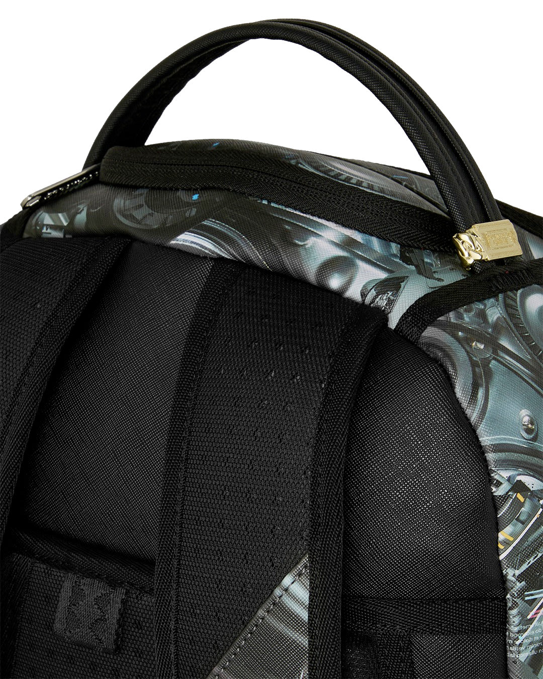 Sprayground Kids Zaino Think On It Unisex Grigio e Nero con Stampa Meccanica Robot e Shark Mouth