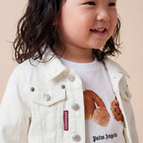 Palm Angels Kids T-Shirt Bianco con Stampa Orsetto per Bambini