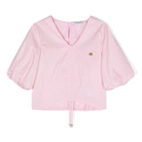 Pinko Kids Camicia in Popeline Rosa (Fronte)