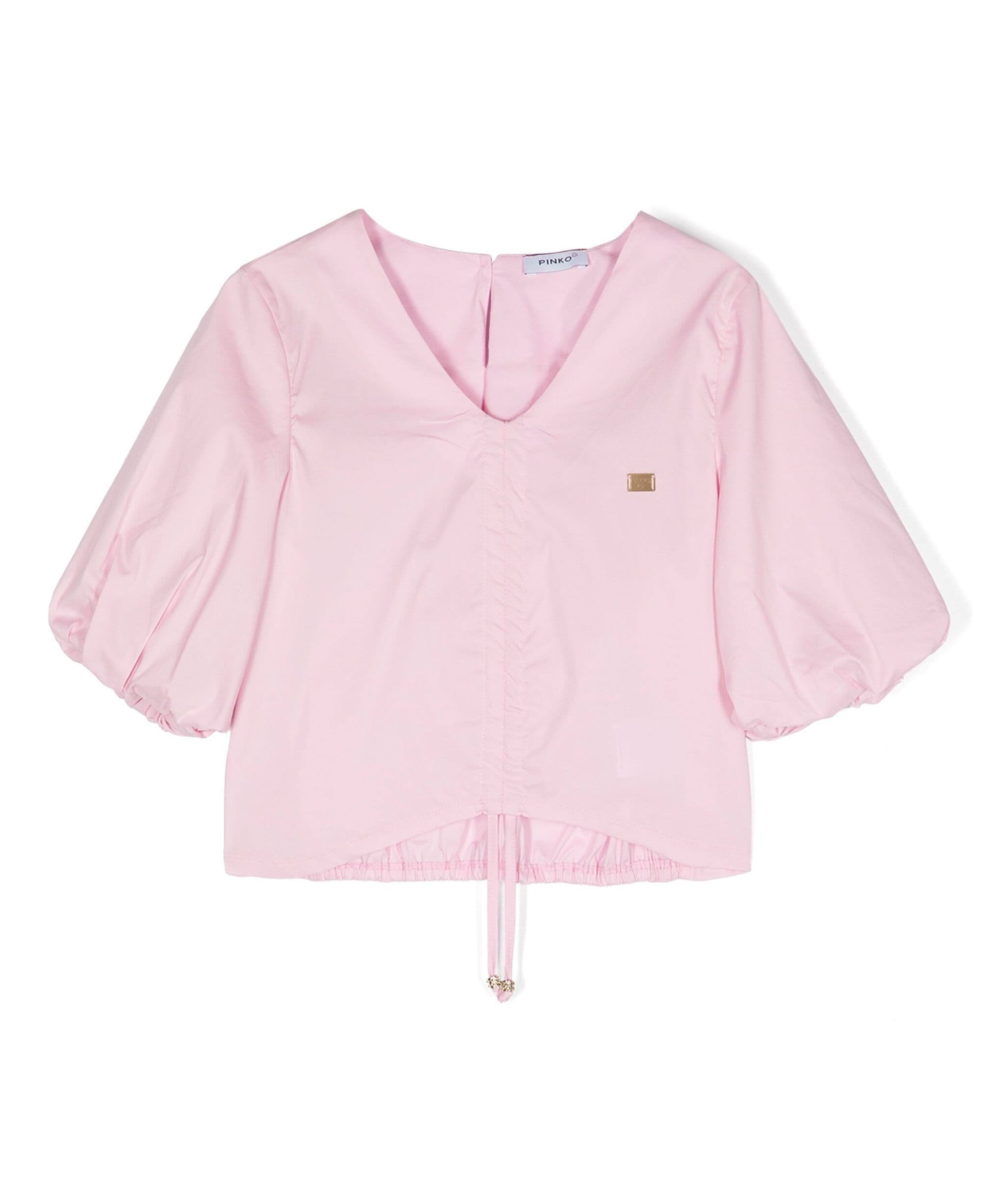 Pinko Kids Camicia in Popeline Rosa (Fronte)