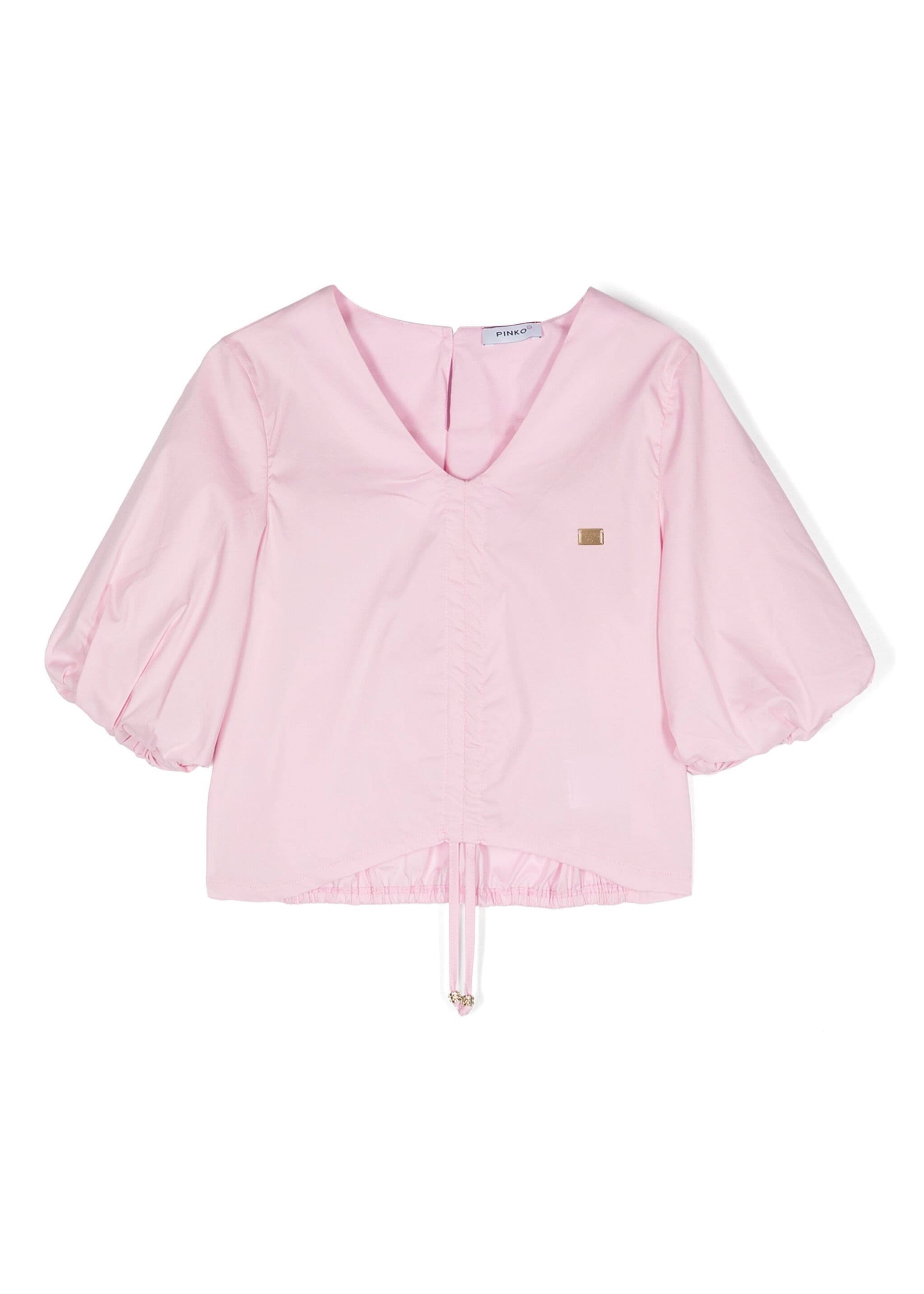 Pinko Kids Camicia in Popeline Rosa (Fronte)