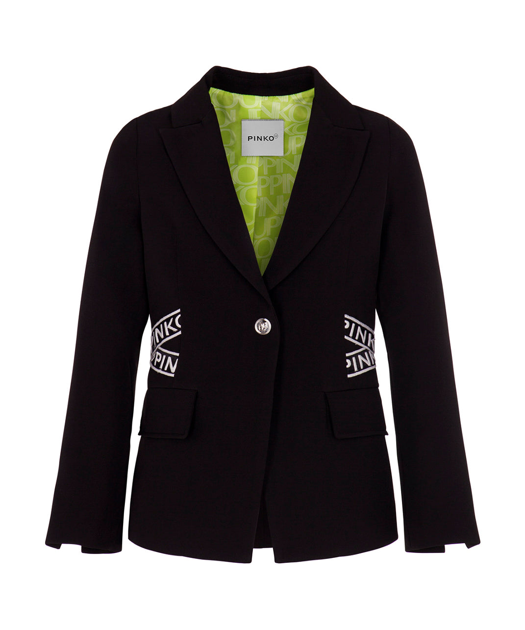 Pinko Kids Giacca Nera con Logo (fronte)