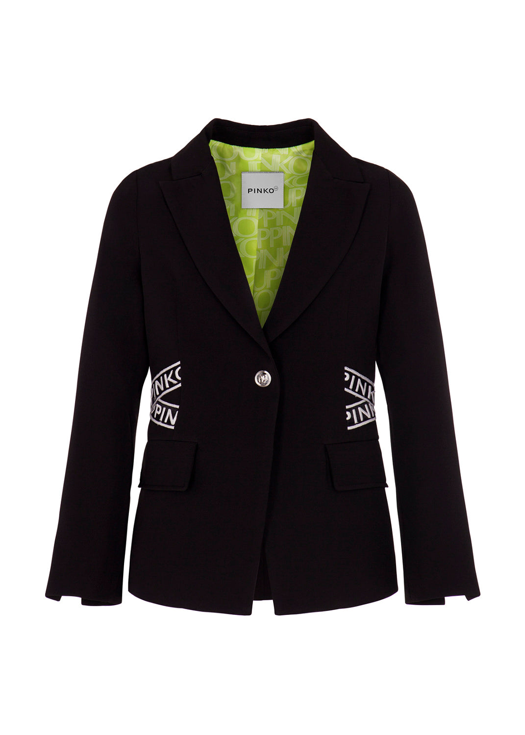 Pinko Kids Giacca Nera con Logo (fronte)
