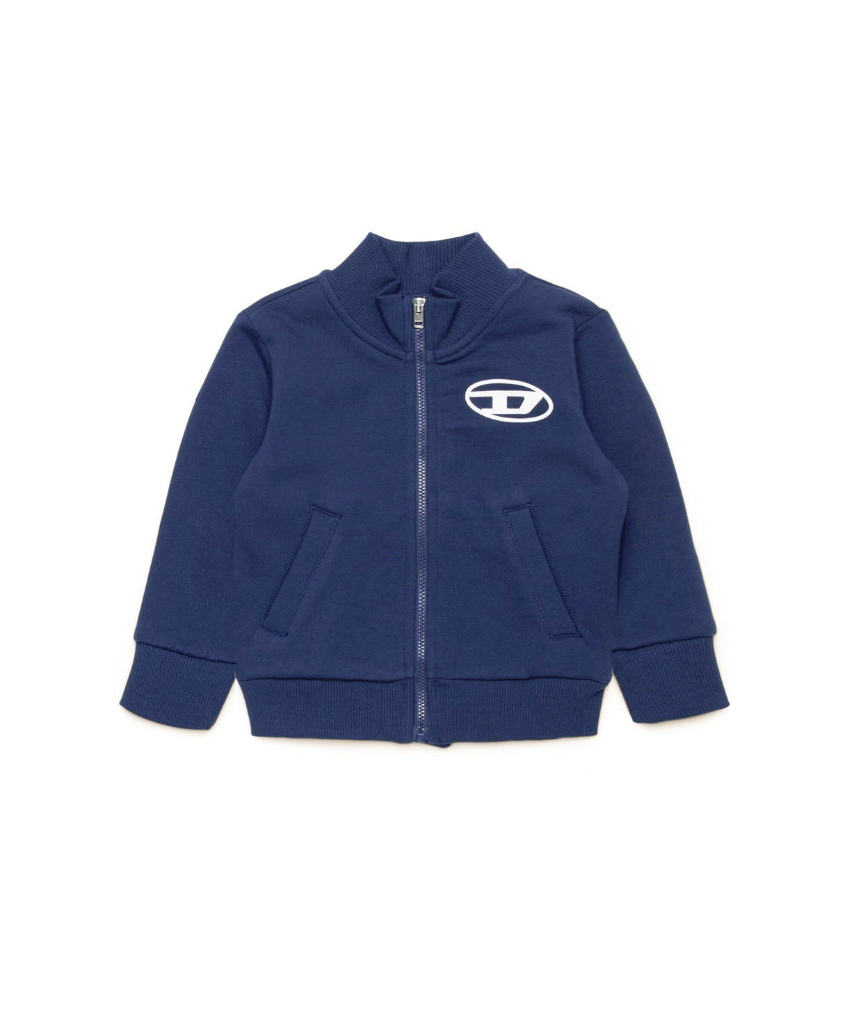 Diesel Kids Felpa Blu con Zip con Oval D