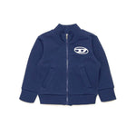 Diesel Kids Felpa Blu con Zip con Oval D