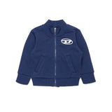 Diesel Kids Felpa Blu con Zip con Oval D