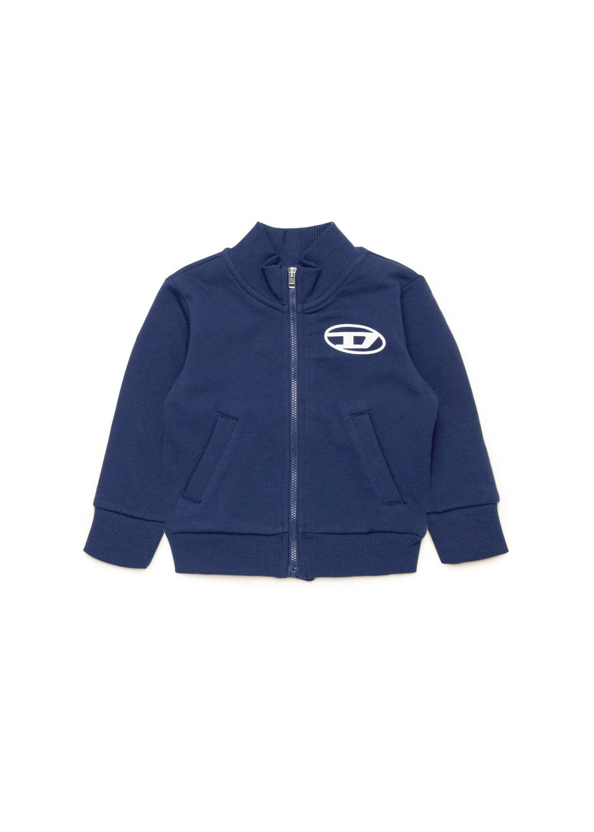 Diesel Kids Felpa Blu con Zip con Oval D