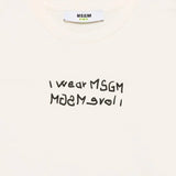 MSGM Kids Canotta Crema con Stampa per Bambini dettaglio