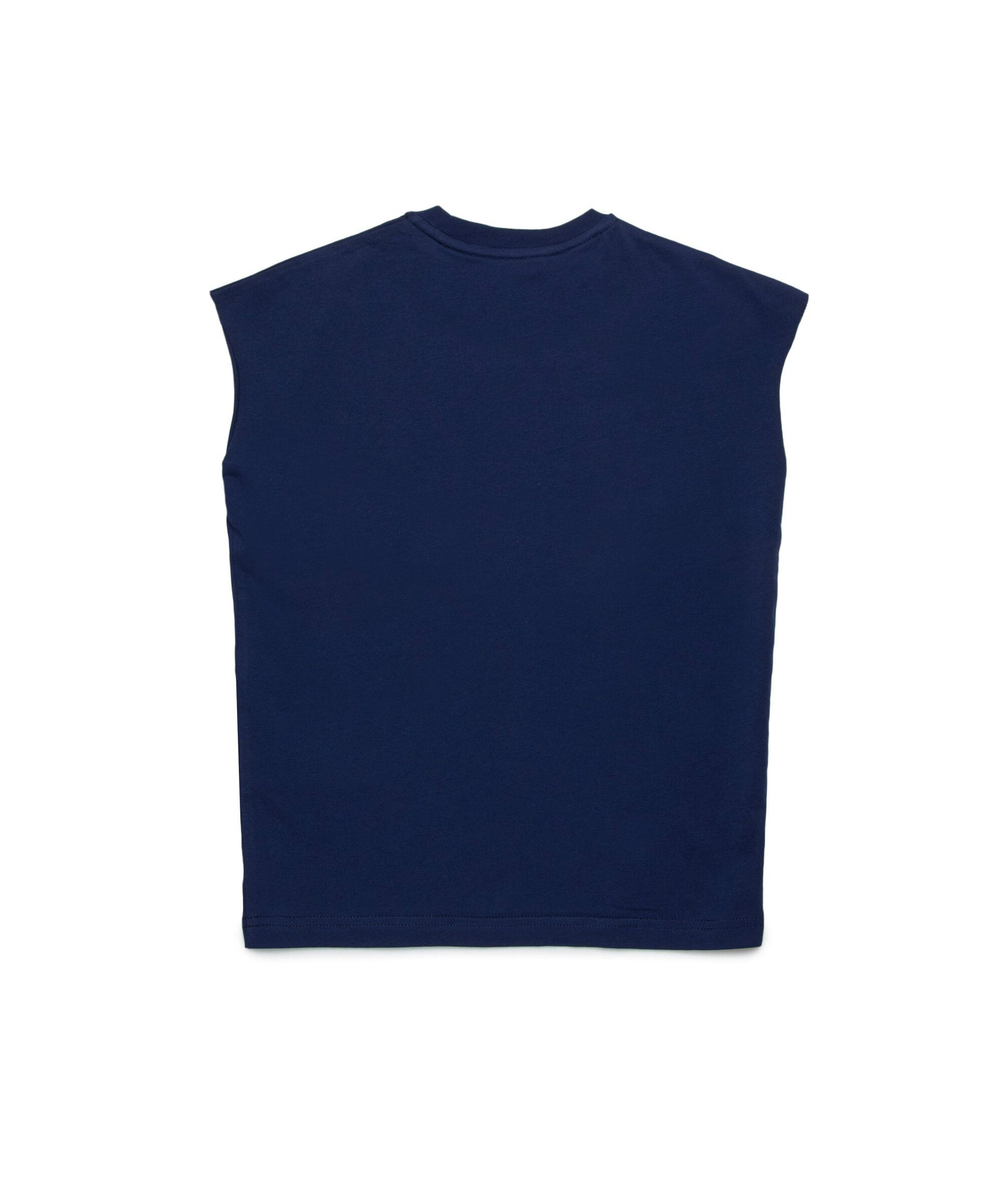 Dsquared2 Kids T-Shirt Smanicata Blu con Logo per Bambini