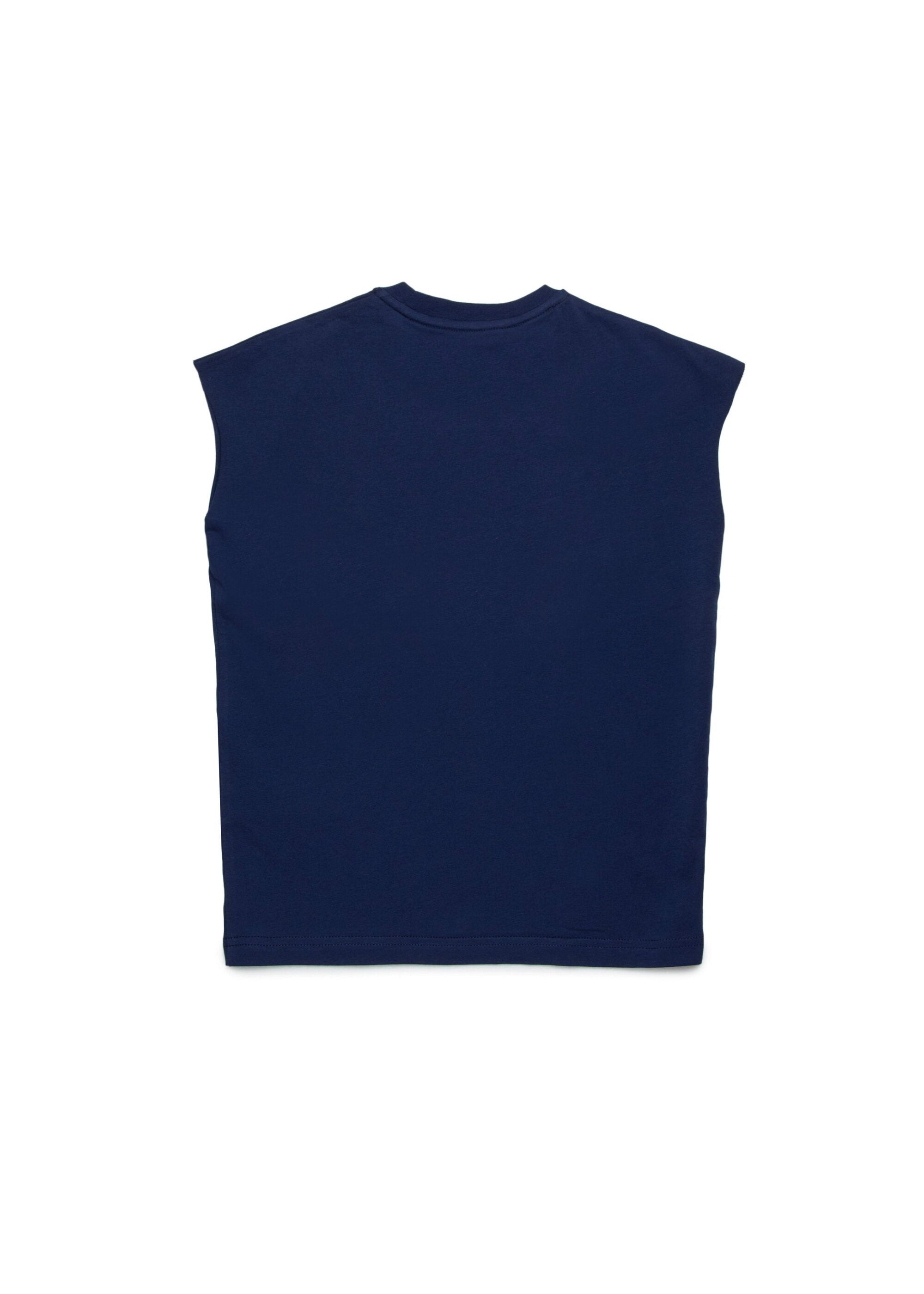 Dsquared2 Kids T-Shirt Smanicata Blu con Logo per Bambini