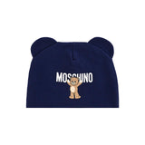 Moschino Kids Cappello Blu Navy con Teddy Ears con Logo per Neonati