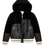 Yes London Bomber Nero con Cappuccio per Bambini