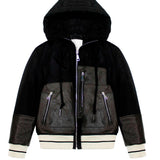 Yes London Bomber Nero con Cappuccio per Bambini