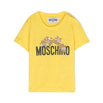 Moschino Kids T-Shirt Gialla con Motivo Teddy Bear per Neonate (fronte)