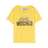Moschino Kids T-Shirt Gialla con Motivo Teddy Bear per Neonate (fronte)