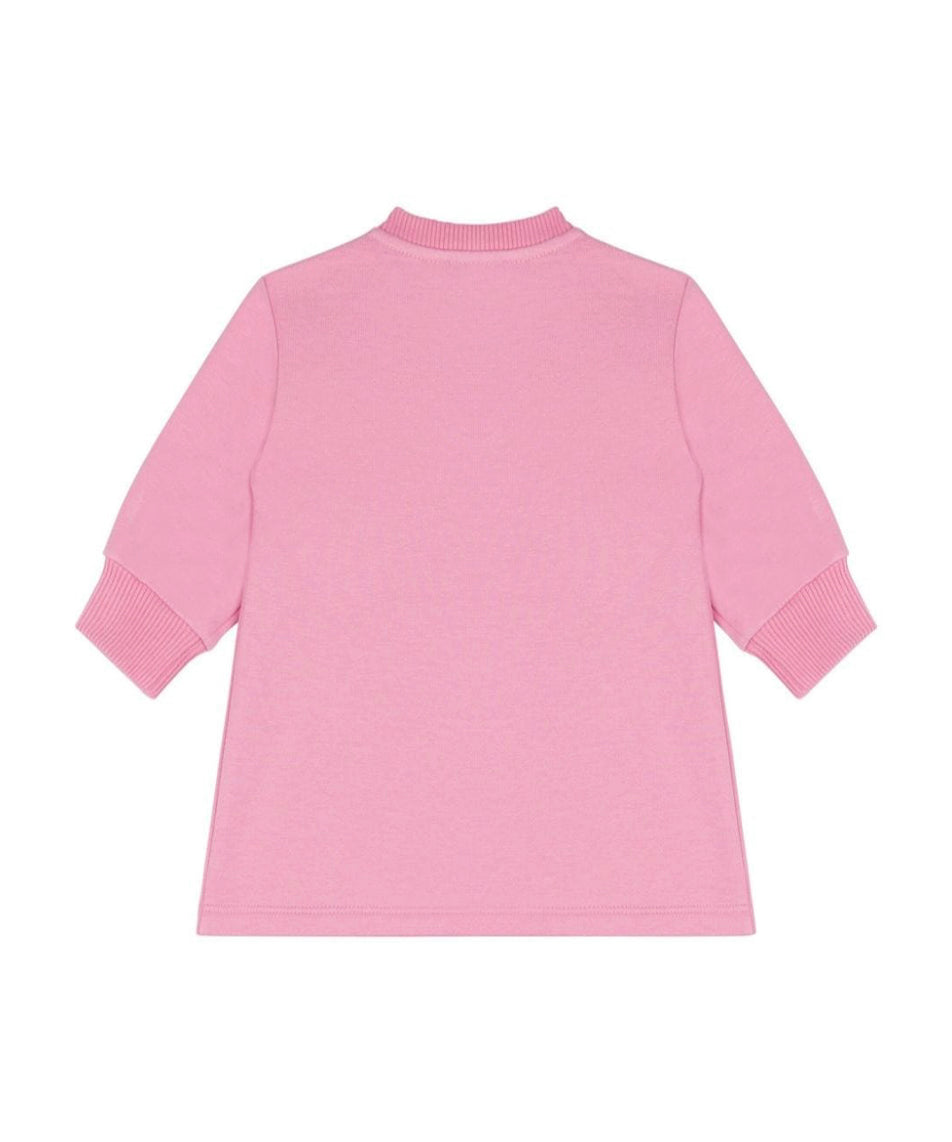 Moschino Kids Abito Rosa con Stampa per Neonate (retro)