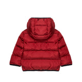 Diesel Kids Piumino Bordeaux con Cappuccio e Logo Oval per Neonate