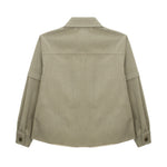 Yes London Camicia Crema/Tabacco con Tasca per Bambini (retro)