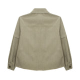 Yes London Camicia Crema/Tabacco con Tasca per Bambini (retro)