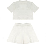 Vicolo Kids Completo Off-White con Logo Brillantinato per Bambine