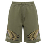 Marcelo Burlon County of Milan Kids Bermuda Verde Militare con Stampa per Bambini