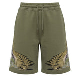 Marcelo Burlon County of Milan Kids Bermuda Verde Militare con Stampa per Bambini